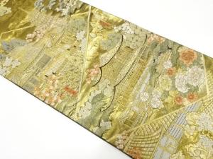 本金箔　京名所模様織り出し　袋帯